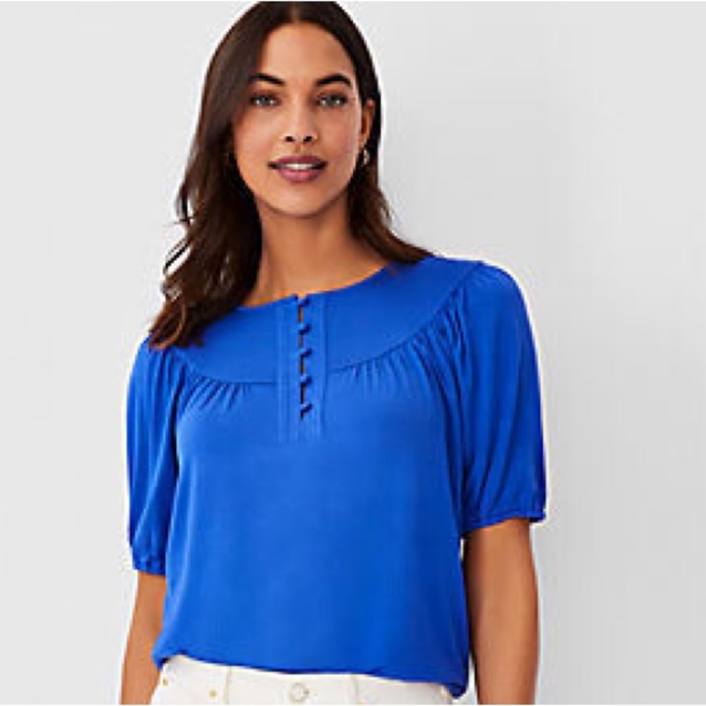 Shirred Puff Sleeve Blouse